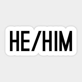 He Him CAPS Black Sticker